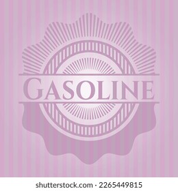 Emblema rosa de la gasolina. Diseño de vectores. 