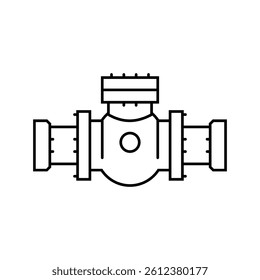 gasoline pipeline line icon vector. gasoline pipeline sign. isolated contour symbol black illustration