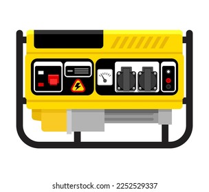 Gasoline Power generator - independent source of electricity. Isolated vector illustration