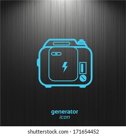 Gasoline powered portable generator - Vector icon isolated on a dark background for your design