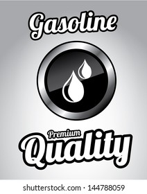 gasoline premium quality over gray background vector illustration