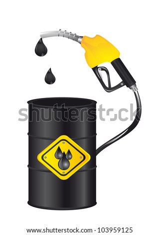 gasoline pump with barrel isolated over white background. vector