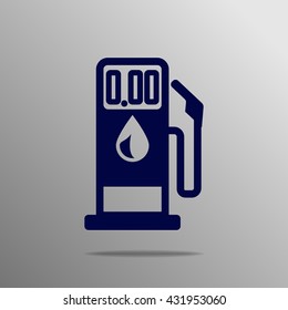Gasoline pump blue on a gray background