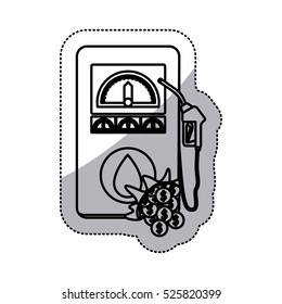 Gasoline pump and coins design
