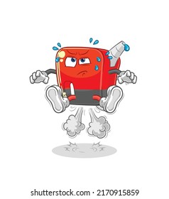 the gasoline pump fart jumping illustration. character vector