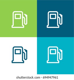 Gasoline pump green and blue material color minimal icon or logo design