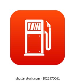 Gasoline pump icon digital red for any design isolated on white vector illustration