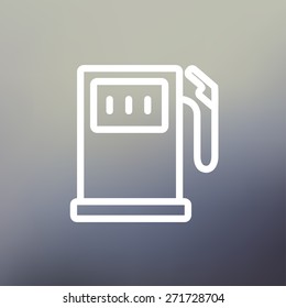 Gasoline pump icon thin line for web and mobile, modern minimalistic flat design. Vector white icon on gradient mesh background.