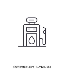Gasoline pump linear icon concept. Gasoline pump line vector sign, symbol, illustration.