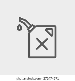 Gasoline pump noizzle icon thin line for web and mobile, modern minimalistic flat design. Vector dark grey icon on light grey background.