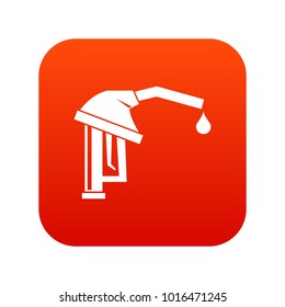 Gasoline pump nozzle icon digital red for any design isolated on white vector illustration
