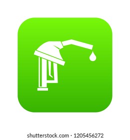 Gasoline pump nozzle icon digital green for any design isolated on white vector illustration