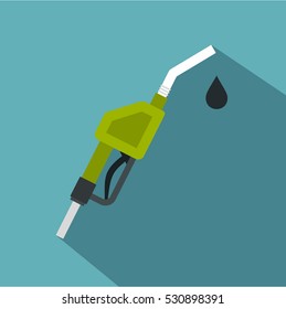 Gasoline pump nozzle icon. Flat illustration of gasoline pump nozzle vector icon for web isolated on baby blue background