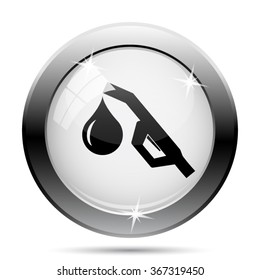 Gasoline pump nozzle icon. Internet button on white background. EPS10 vector.