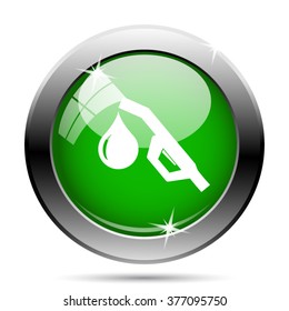 Gasoline pump nozzle icon. Internet button on white background. EPS10 vector. 