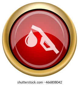 Gasoline pump nozzle icon. Internet button on white background. EPS10 vector.