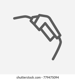 Gasoline pump nozzle icon line symbol. Isolated vector illustration of benzine hose sign concept for your web site mobile app logo UI design.