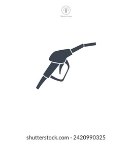Gasoline pump nozzle Icon symbol vector illustration isolated on white background