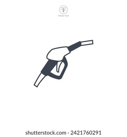 Gasoline pump nozzle Icon symbol vector illustration isolated on white background