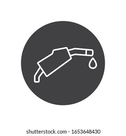 gasoline pump nozzle line block style icon design, Oil industry Gas energy fuel technology power industrial production and petroleum theme Vector illustration