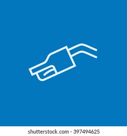 Gasoline pump nozzle line icon.