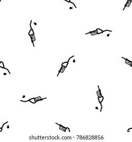 Gasoline pump nozzle pattern repeat seamless in black color for any design. Vector geometric illustration