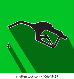 Gasoline pump nozzle sign.
