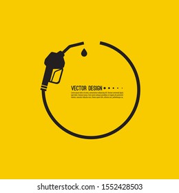 Gasoline pump nozzle sign. Fuel pump petrol station. Vector refuel service illustration.