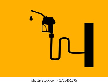 Gasoline Pump Nozzle Sign. Fuel Pump Petrol Station . Oil Prices Down,Save Money. Vector.