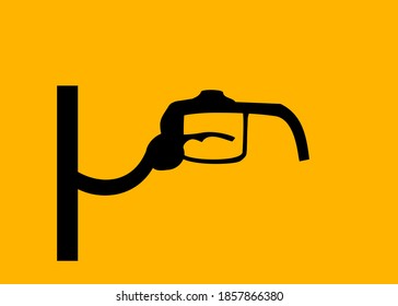   Gasoline pump nozzle sign. Fuel pump petrol station . 