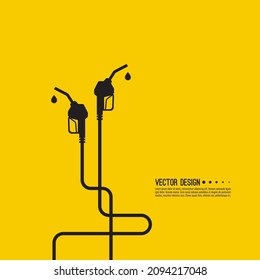Gasoline pump nozzle sign. Fuel pump petrol station. Vector refuel service illustration.