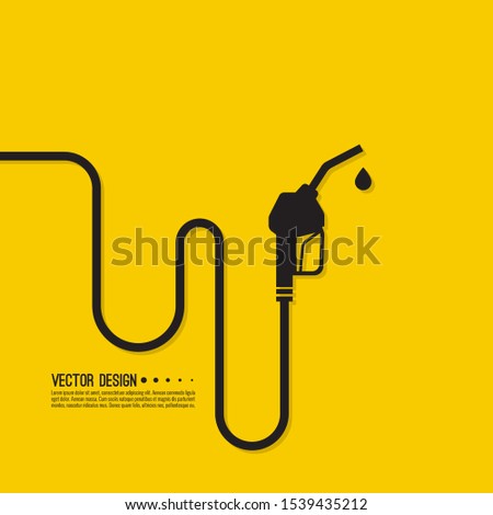 Gasoline pump nozzle sign. Fuel pump petrol station. Vector refuel service illustration.