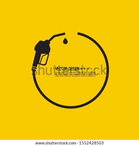 Gasoline pump nozzle sign. Fuel pump petrol station. Vector refuel service illustration.