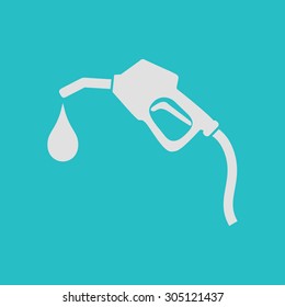 Gasoline pump nozzle sign. Gas station icon. Flat design style.