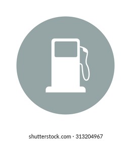 Gasoline pump nozzle sign. Gas station icon. Flat design style.