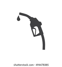 Gasoline pump nozzle sign. Gas station icon. Flat design style.