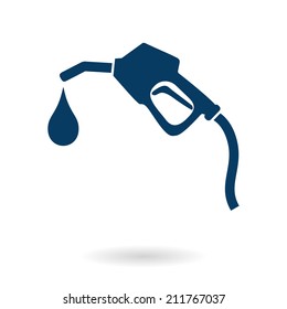 Gasoline pump nozzle sign.Gas station icon. Flat design style. - Shutterstock ID 211767037