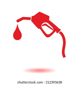 Gasoline pump nozzle sign.Gas station icon. Flat design style.