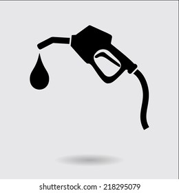 Gasoline pump nozzle sign.Gas station icon. Flat design style.