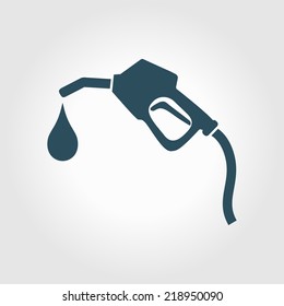 Gasoline pump nozzle sign.Gas station icon. Flat design style.