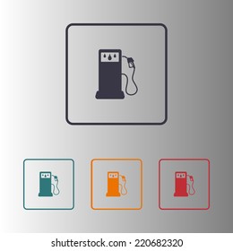 Gasoline pump nozzle sign.Gas station icon. Flat design style.