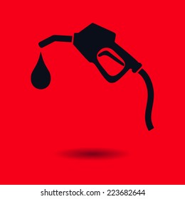 Gasoline pump nozzle sign.Gas station icon. Flat design style.