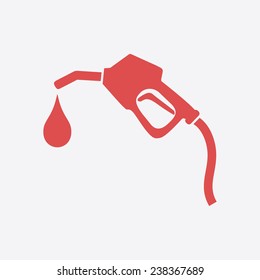 Gasoline pump nozzle sign.Gas station icon. Flat design style.