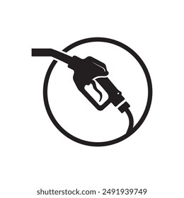 Gasoline pump nozzle sign.Gas station icon with white background.illustration vector of fuel pump nozzle icon