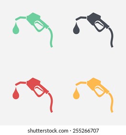 Gasoline pump nozzle sign.Gas station icon. Flat design style.