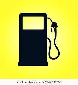 Gasoline pump nozzle sign.Gas station icon. Flat design style.