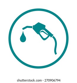Gasoline pump nozzle sign.Gas station icon. Flat design style.