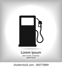 Gasoline pump nozzle sign.Gas station icon. Flat design style.