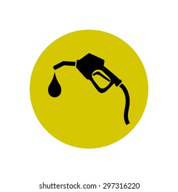 Gasoline pump nozzle sign.Gas station icon. Flat design style.