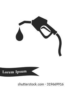 Gasoline Pump Nozzle Sign.Gas Station Icon. Flat Design Style.